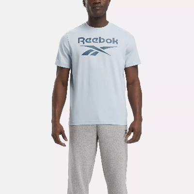 Reebok Identity Big Stacked Logo T-shirt In Blue