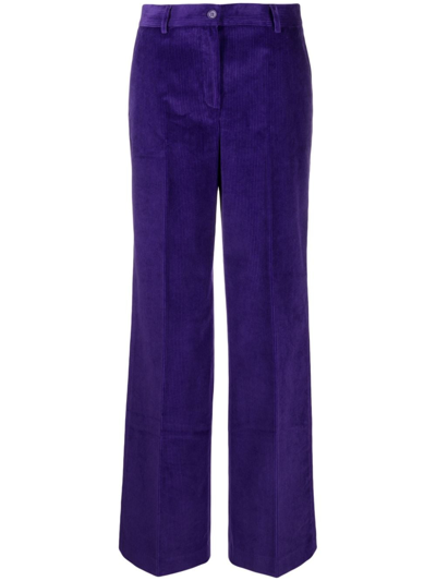 P.a.r.o.s.h High-waisted Corduroy Trousers In Violett