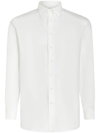 Etro Linen Shirt With Pegaso Logo In Weiss