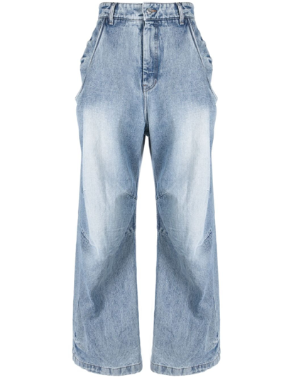 We11 Done Mid-rise Wide-leg Jeans In Blau