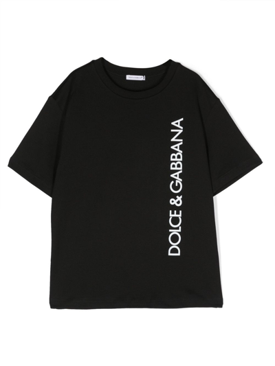 Dolce & Gabbana Logo-print Cotton T-shirt In Schwarz