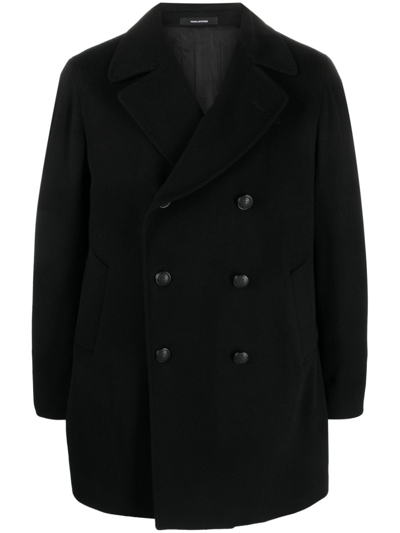Tagliatore Double-breasted Notched-lapels Jacket In Navy Blue