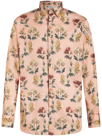 Etro Dahlia-print Cotton Shirt In Multicolour