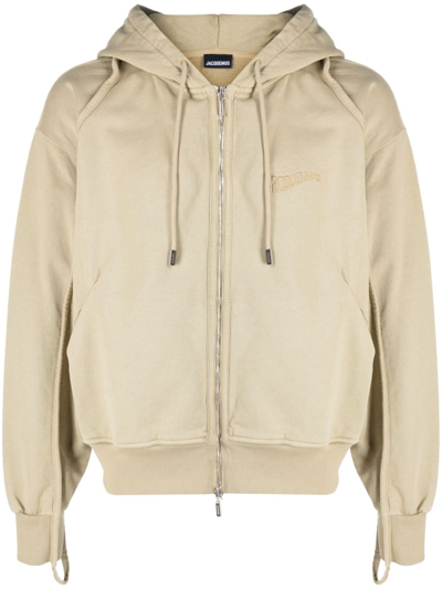 Jacquemus Clay Organic Cotton Hooded Jacket In Nude