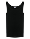 Dolce & Gabbana Fine-rib Washed Cotton Singlet In Black