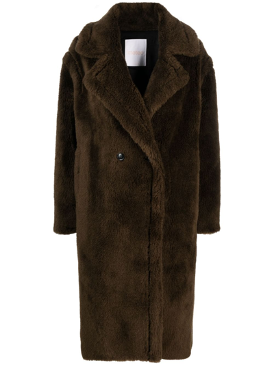 Yves Salomon Karierter Mantel In Brown