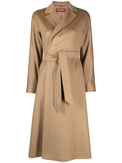 S Max Mara Pauline Self-tie Virgin Wool Coat In Cammello