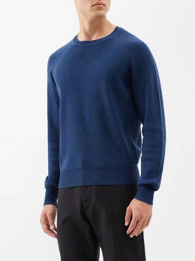 Tom Ford Vanise Merino And Silk-blend Sweater In Blue
