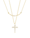 Glaze Jewelry 14k Over Silver Cz Cross Necklace