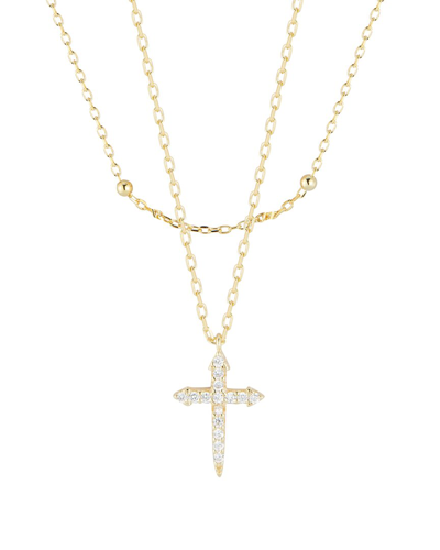 Glaze Jewelry 14k Over Silver Cz Cross Necklace