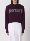 Rotate Birger Christensen Rotate Firm Cropped Sweater In Burgundy