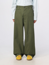 Kenzo Oversized Cotton Pants In Kaki
