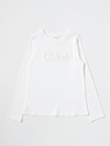 Chloé Kids' Cotton T-shirt In White