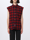 Maison Margiela Men's Cutoff Flannel Button-down Shirt In Multicolor