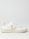 Veja Woman's V12 White And Beige Vegan Leather  Sneakers In White