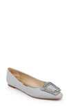 Badgley Mischka Emerie Flat In Silver Silk