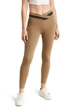 Sweaty Betty All Day Crossover Waist Leggings In Terra Brown