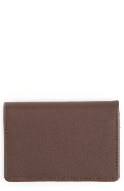 Royce New York Leather Card Case In Brown