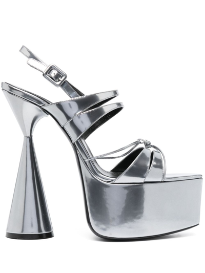 D’ACCORI SILVER-TONE BELLE 150 METALLIC SANDALS,V1BE0219908480