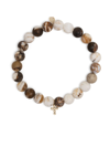 Sydney Evan Multicolour 14kt Gold Wood Beaded Bracelet In Multicolour