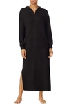 Sanctuary Hooded Long Sleeve Nightgown In Black Heather