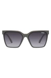 Quay Level Up 51mm Gradient Square Sunglasses In Grey/ Smoke