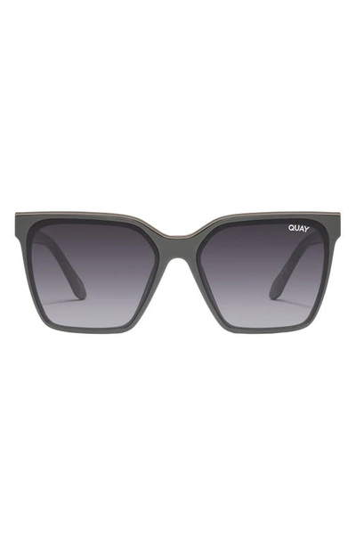 Quay Level Up 51mm Gradient Square Sunglasses In Grey/ Smoke