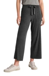 Splendid Georgie Rib Wide Leg Crop Pants In Heather Charcoal