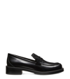 Stuart Weitzman Palmer Bicolor Penny Loafers In Black