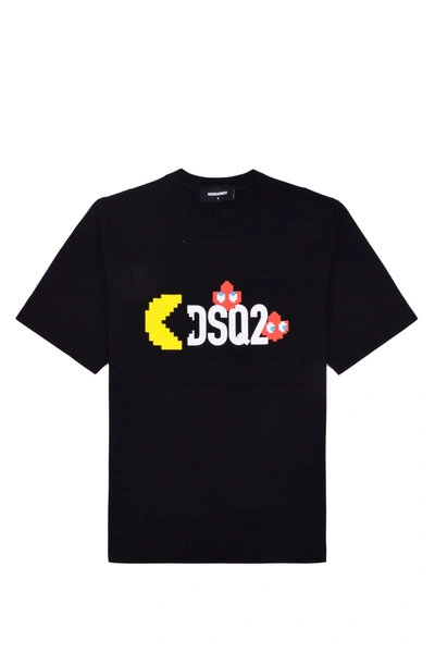 Dsquared2 T-shirt With Lettering And Pac-man Print In Black