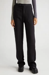 Eckhaus Latta Reinforced Cotton & Linen Relaxed Fit Trousers In Coal