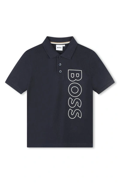 Bosswear Kids' Mini Me Piqué Polo In 849-navy