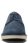 Cole Haan Goto Wingtip Derby In Navy Blazer Nubuck/black