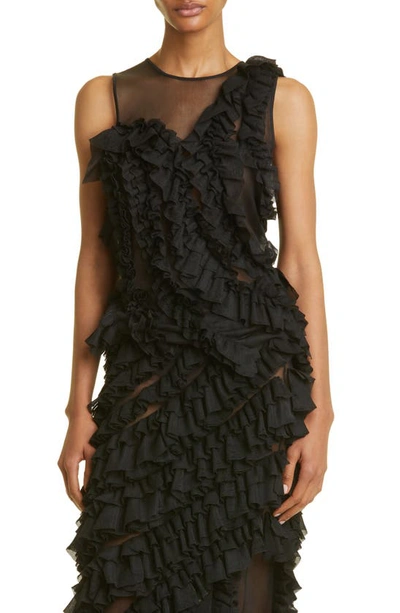 Ulla Johnson Winnifred Ruffle-detailed Chiffon Top In Black