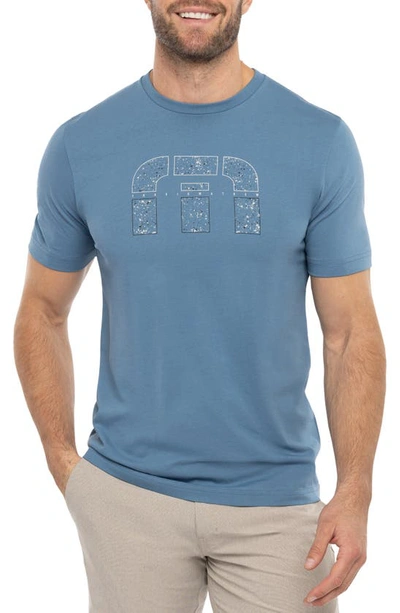 Travismathew Splatter Logo Graphic T-shirt In Stellar Blue