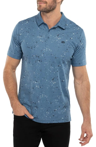 Travismathew Splatter Print Polo In Stellar Blue