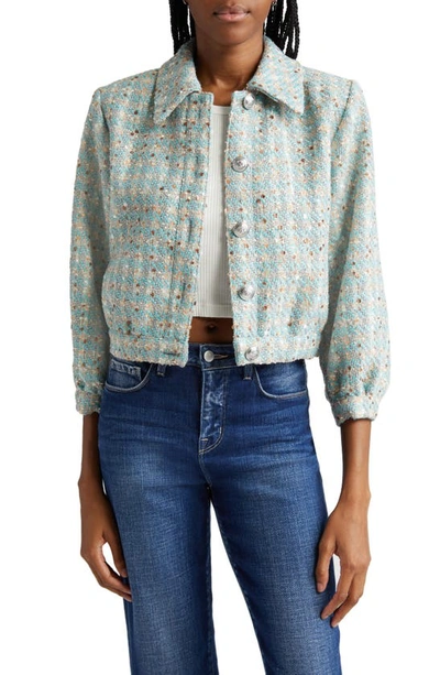 L Agence Bridges Tweed Jacket In Neutralsa