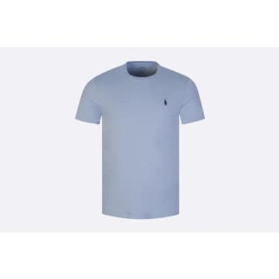 Polo Ralph Lauren Custom Slim Fit Jersey Crewneck T-shirt Man T-shirt Pastel Blue Size Xxl Cotton