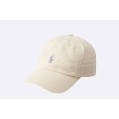 Polo Ralph Lauren Cotton Chino Ball Cap Man Hat Ivory Size Onesize Cotton In White