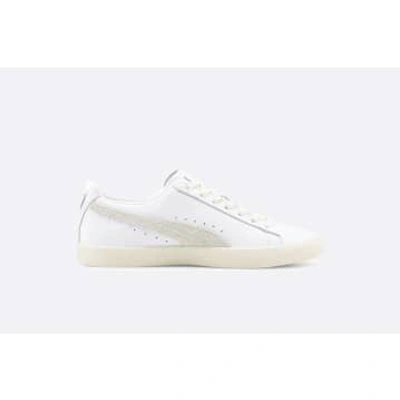 Puma Clyde Base Sneakers In White Leather
