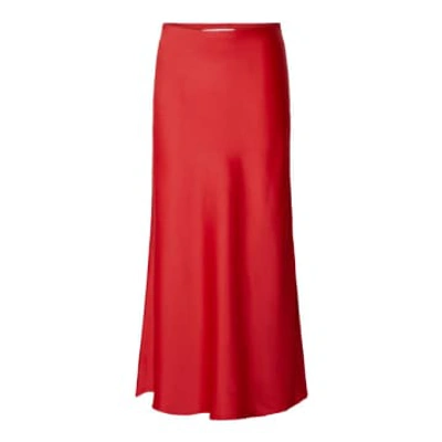 Selected Femme Red Satin Skirt