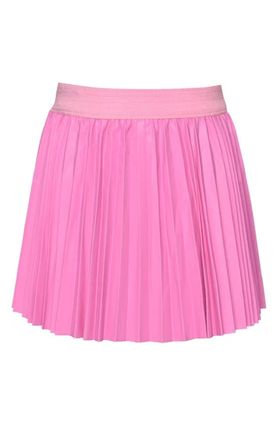 Truly Me Kids' Pleated Faux Leather Skirt In Pink