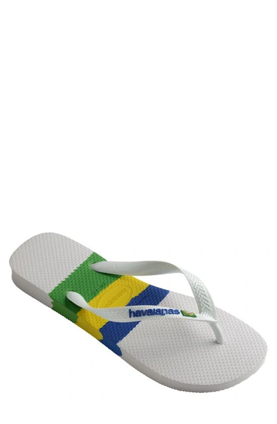 Havaianas Brazil Tech Flip Flop In White
