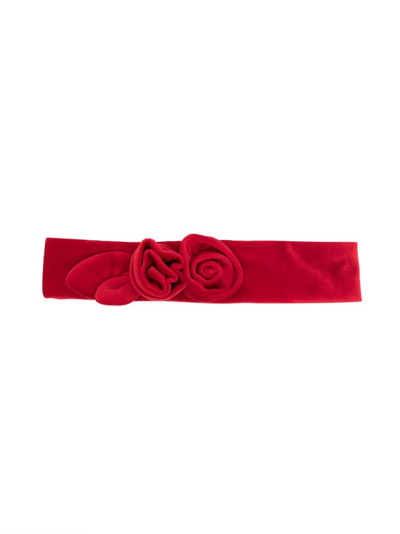 Abel & Lula Kids' Flower-motif Elasticated Headband In Red