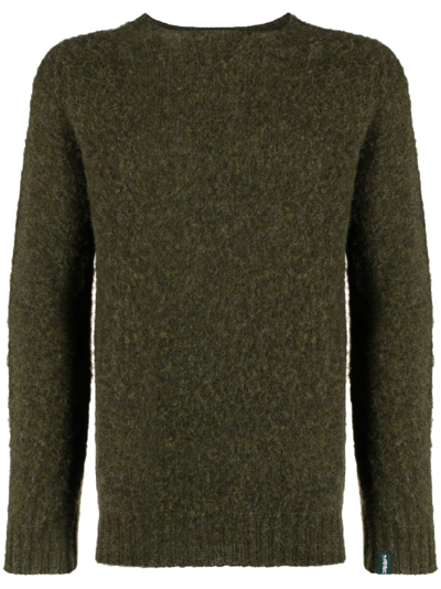 Mackintosh Hutchins Crew-neck Wool Sweater In Green