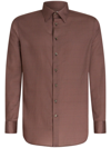 Etro Geometric-print Cotton Shirt In Red