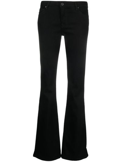 Ag Low-rise Flared Jeans In Black
