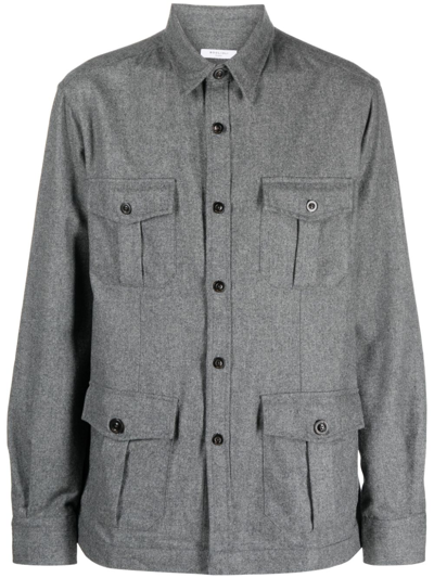 BOGLIOLI CARGO-POCKETS WOOL SHIRT