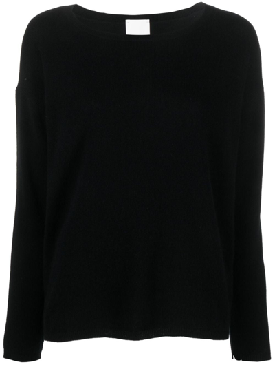 Allude Round-neck Cashmere Jumper In Blue