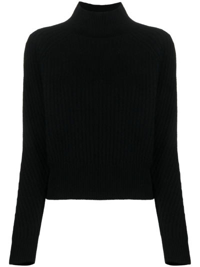 Allude Ribbed-knit Cashmere Jumper In Black